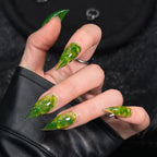Stiletto Press-On Nails Marble Design Reusable & Durable