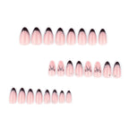 Stiletto Press-On Nails Nude Bow & Glitter Stones