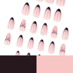 Stiletto Press-On Nails Nude Bow & Glitter Stones