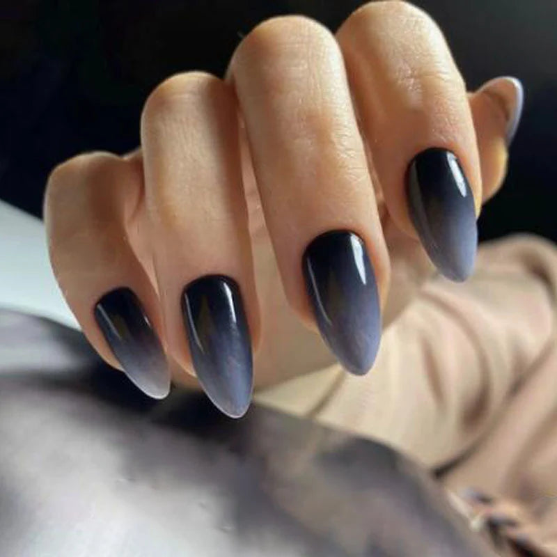 Stiletto Press-On Nails Ombre Gradient Black 24-Piece