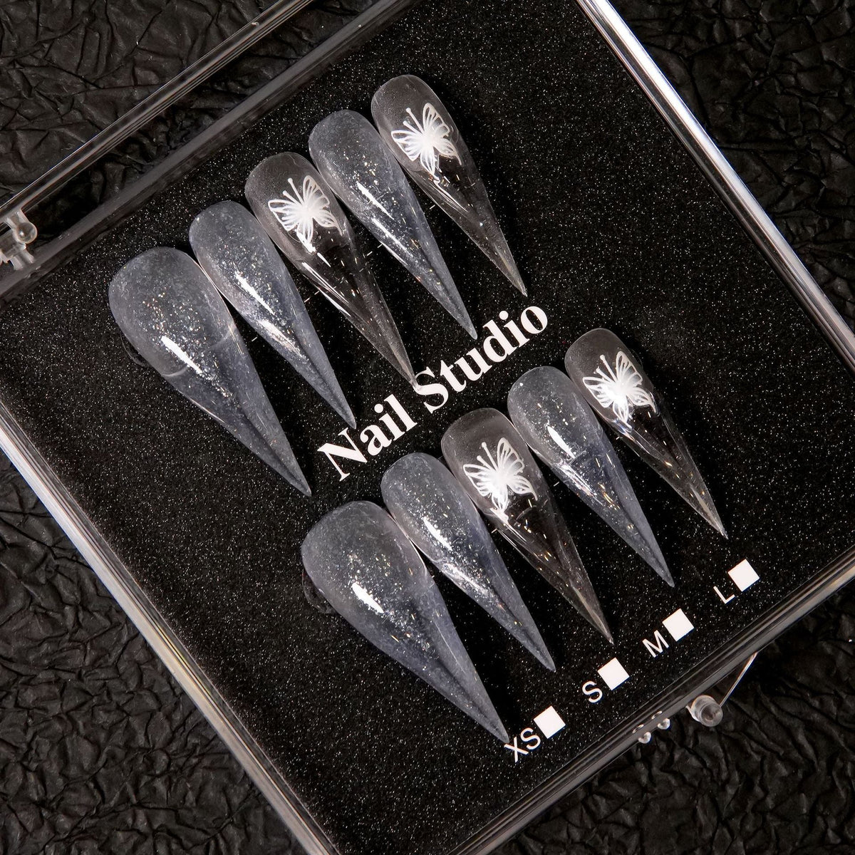 Stiletto Press-On Nails Pre-Applied Adhesive Reusable