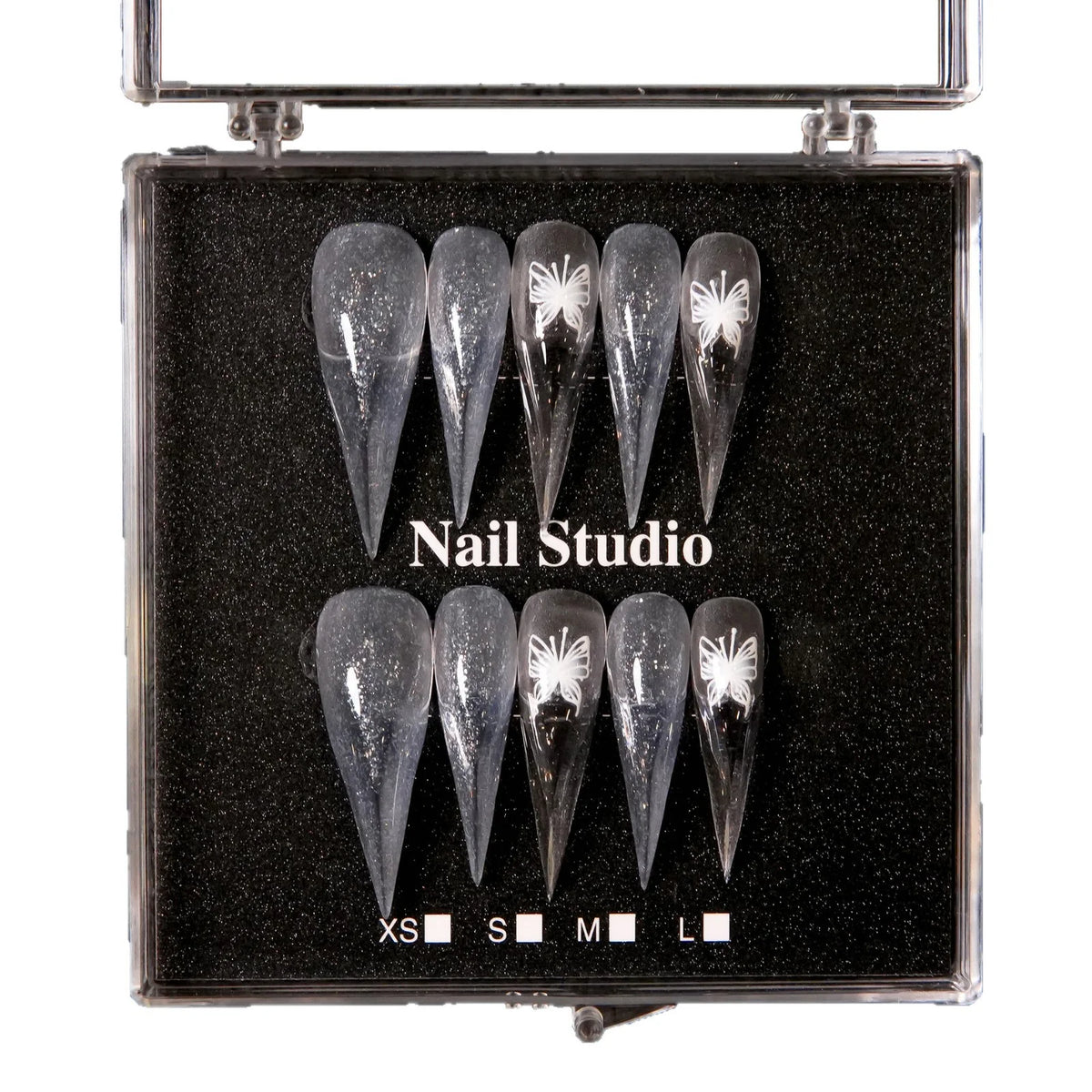 Stiletto Press-On Nails Pre-Applied Adhesive Reusable