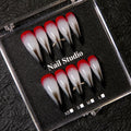 Stiletto Press-On Nails Red Gray Ombre Multiple Sizes