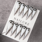 Stiletto Press-On Nails Spotty Design Reusable & Comfortable Fit