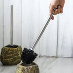 Stone-Look Ceramic Toilet Brush (Removable Handle & Bristles)
