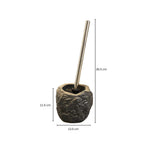 Stone-Look Ceramic Toilet Brush (Removable Handle & Bristles)