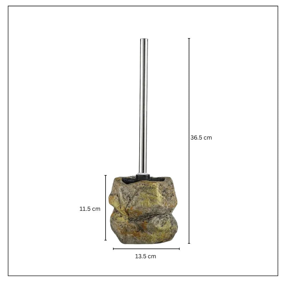 Stone-Look Ceramic Toilet Brush (Removable Handle & Bristles)