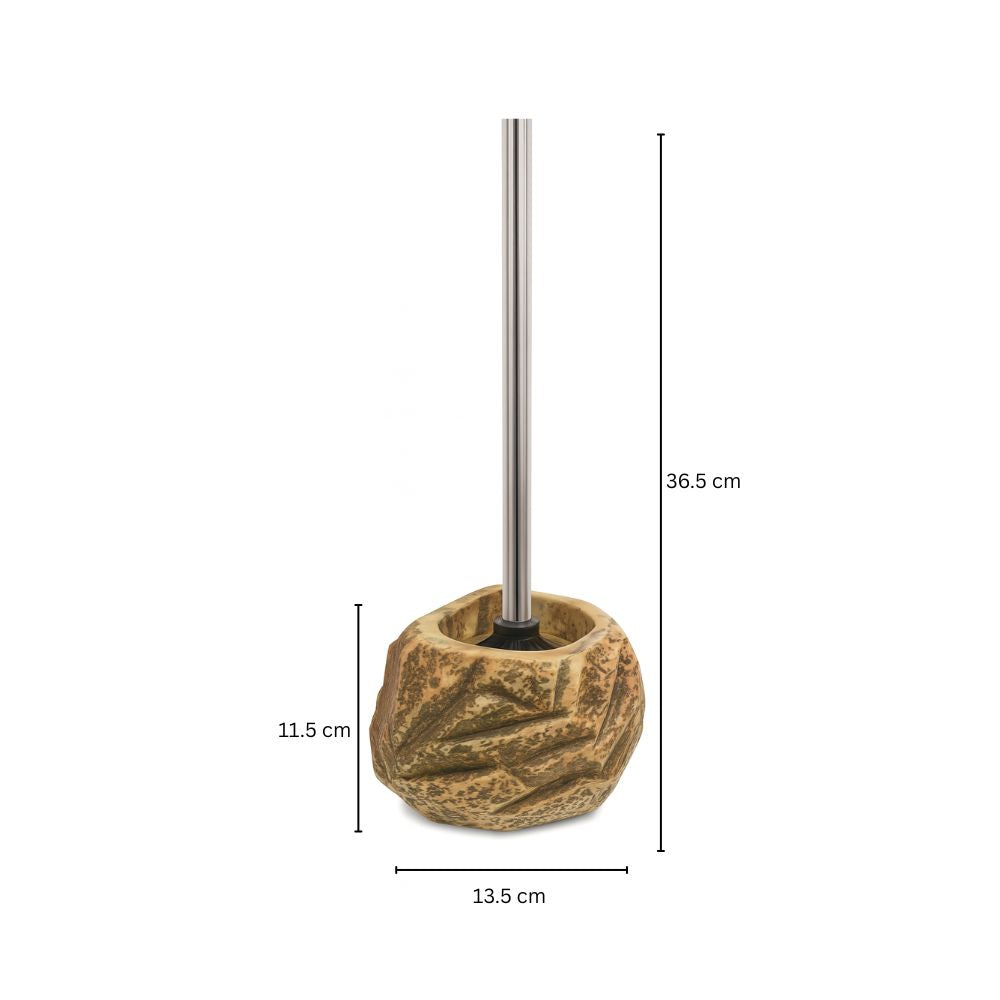 Stone-Look Ceramic Toilet Brush (Removable Handle & Bristles)