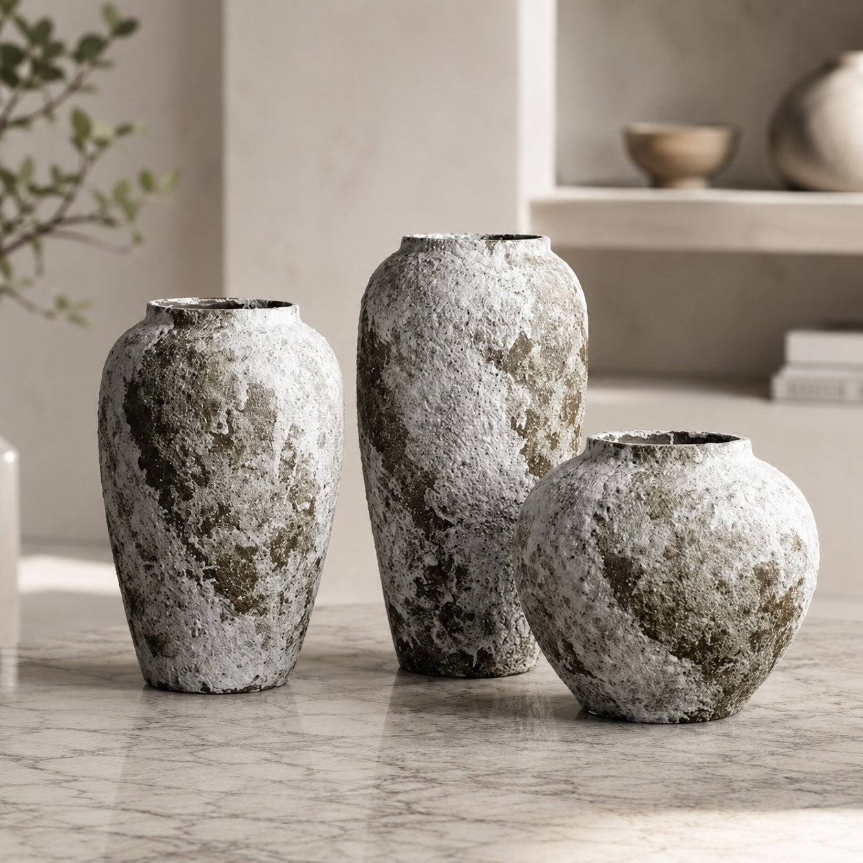 Stone-Stained Ceramic Minimalist Vase