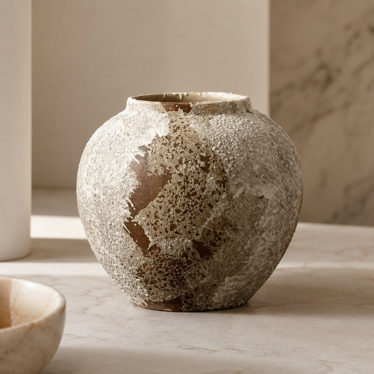 Stone-Stained Ceramic Minimalist Vase