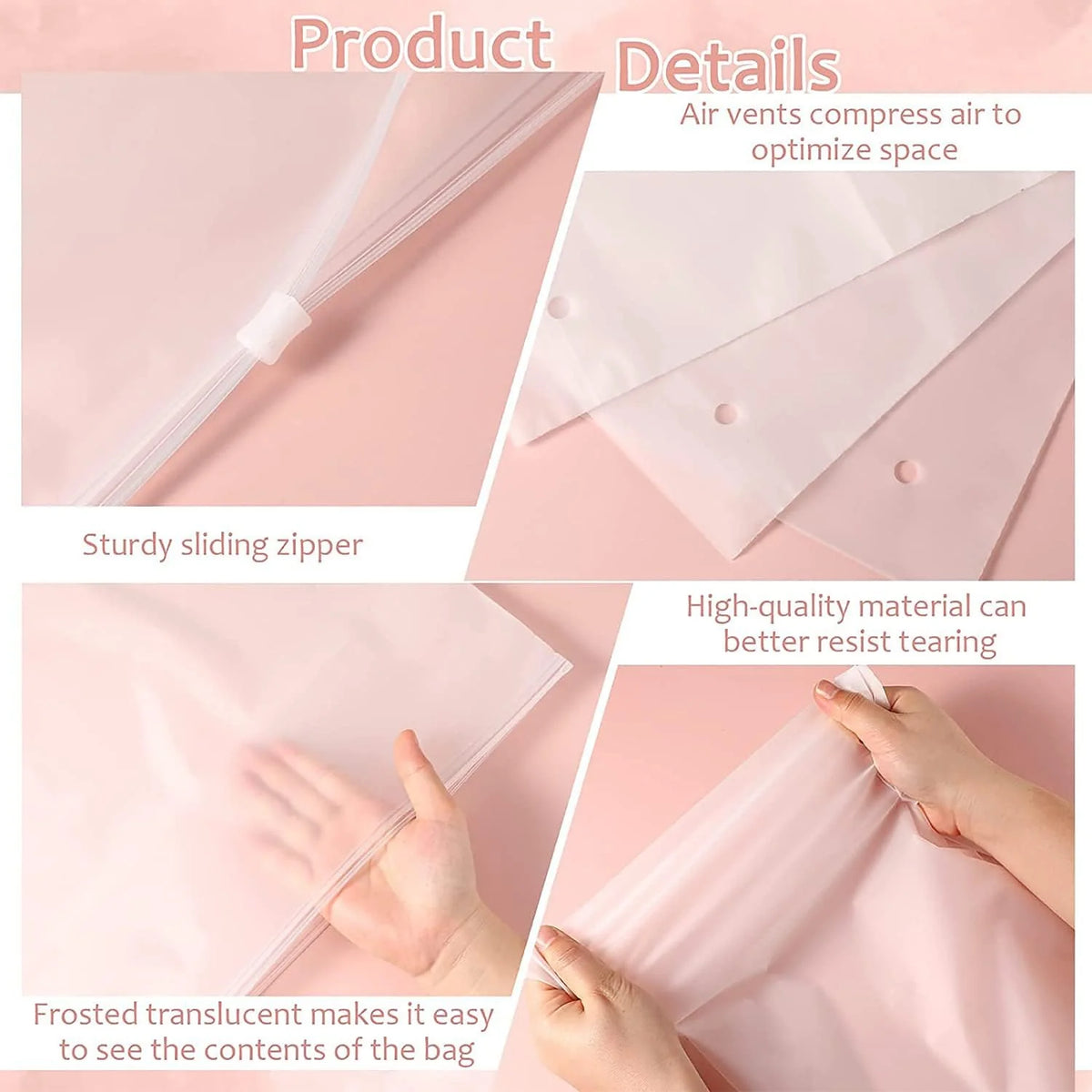 Storage Bags Frosted Slide-Zip Ventilated 20-Pack