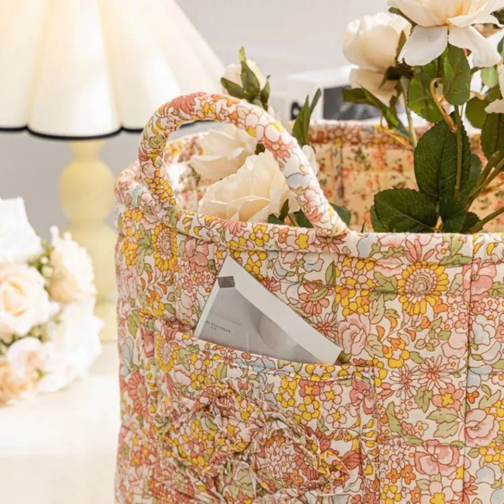 Storage Basket Canvas Floral Machine Washable