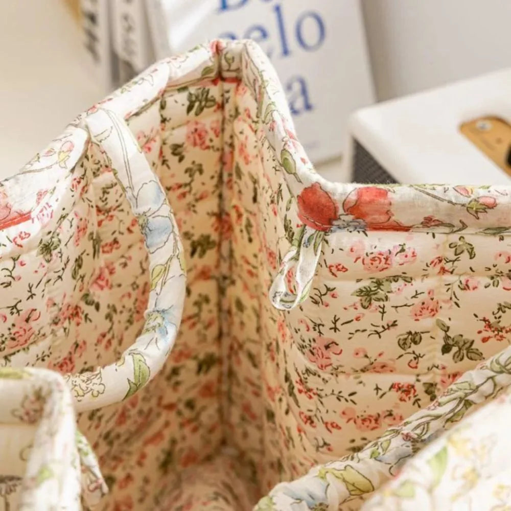 Storage Basket Canvas Floral Machine Washable