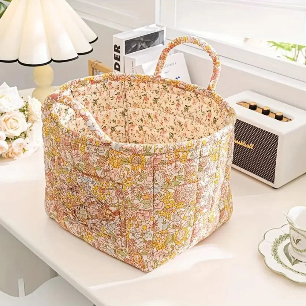 Storage Basket Canvas Floral Machine Washable