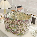 Storage Basket Canvas Floral Machine Washable