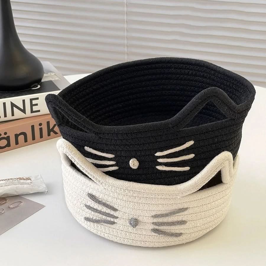Storage Basket Cat Shape Soft & Flexible With Handles