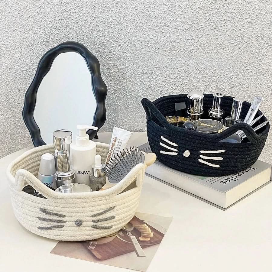 Storage Basket Cat Shape Soft & Flexible With Handles