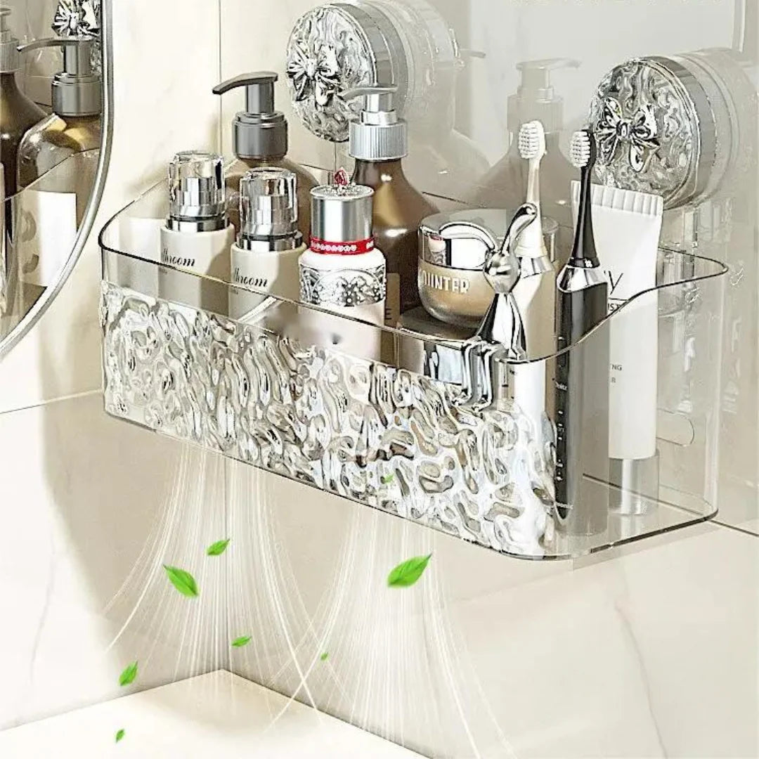 Storage Basket No-Drill Suction Water-Resistant