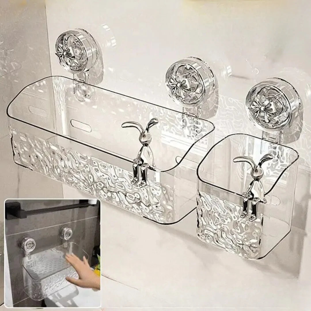 Storage Basket No-Drill Suction Water-Resistant