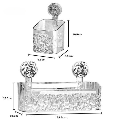 Storage Basket No-Drill Suction Water-Resistant