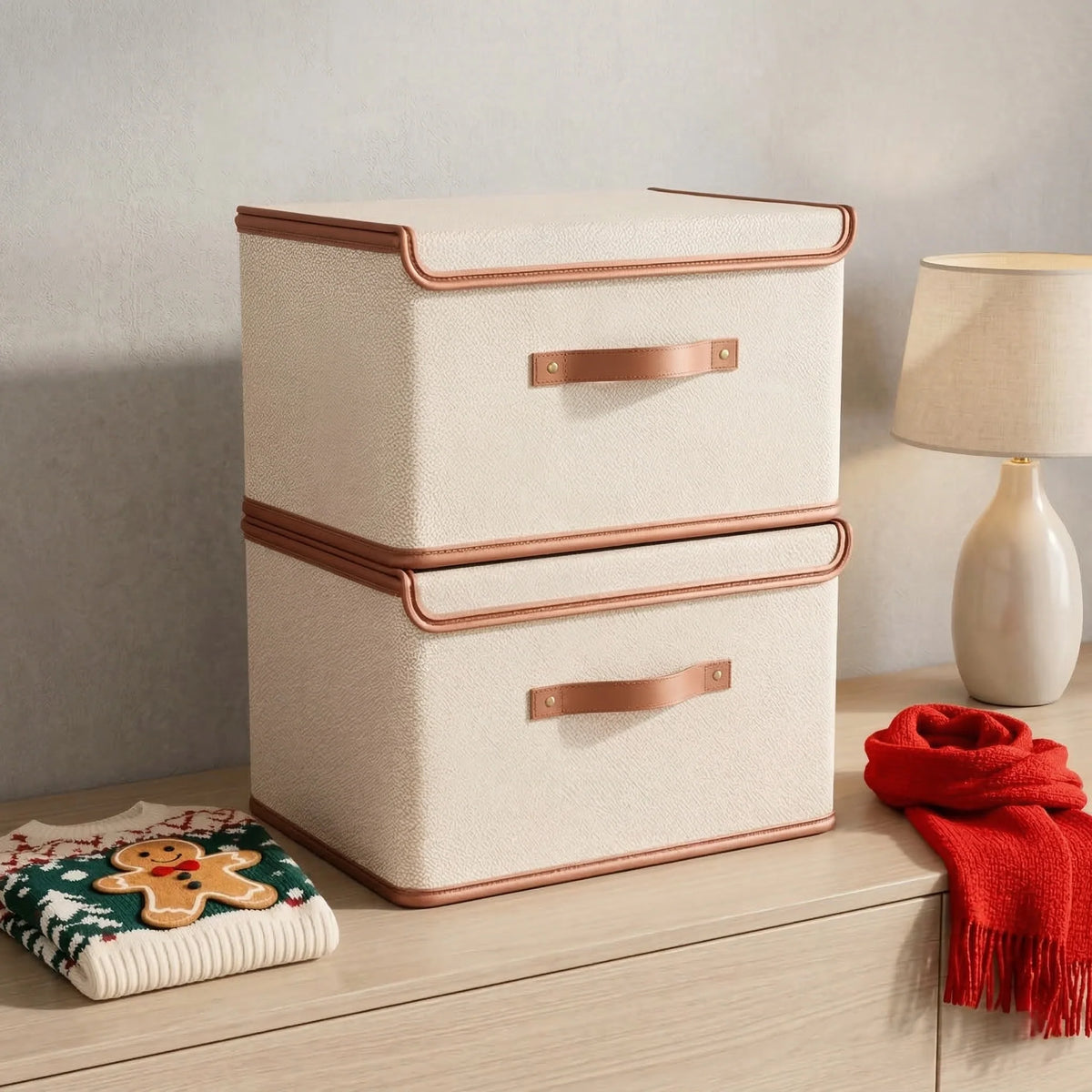 Storage Box Foldable Reinforced Frame Lid & Handles