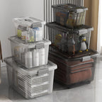 Storage Box Stackable Transparent & Lockable Lid