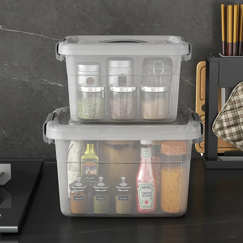 Storage Box Stackable Transparent & Lockable Lid