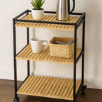 Storage Trolley 3-Tier Bamboo Slim