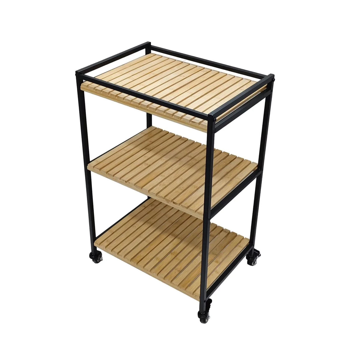 Storage Trolley 3-Tier Bamboo Slim