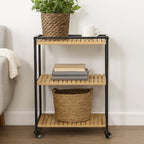 Storage Trolley 3-Tier Bamboo Slim