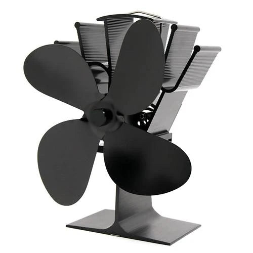 Stove Fan Heat-Powered Auto-Start Anodized Aluminum