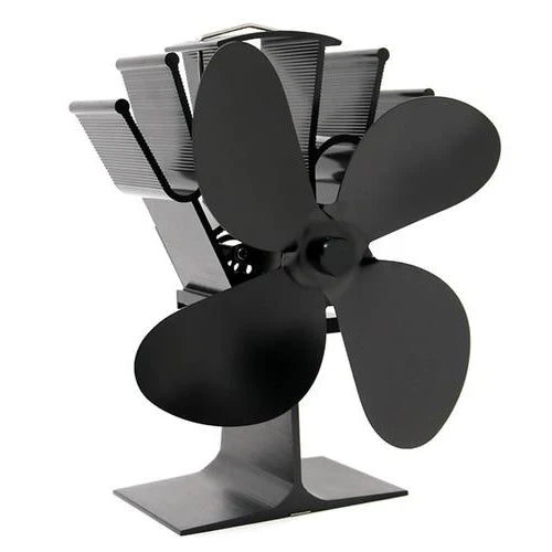 Stove Fan Heat-Powered Auto-Start Anodized Aluminum