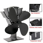 Stove Fan Heat-Powered Auto-Start Anodized Aluminum