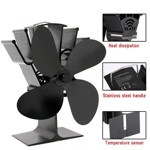 Stove Fan Heat-Powered Even Heat Distribution