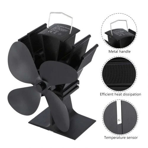 Stove Fan Heat-Powered Even Heat Distribution