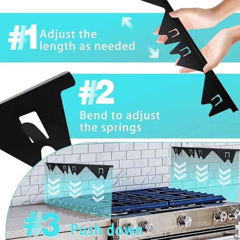 Stove Gap Cover Telescoping Stainless Steel & Silicone Ends