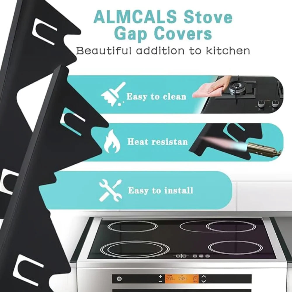 Stove Gap Cover Telescoping Stainless Steel & Silicone Ends