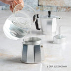 Stovetop Espresso Maker Cast Aluminum 6-Cup