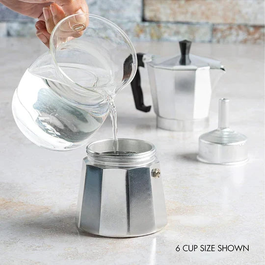 Stovetop Espresso Maker Cast Aluminum 6-Cup
