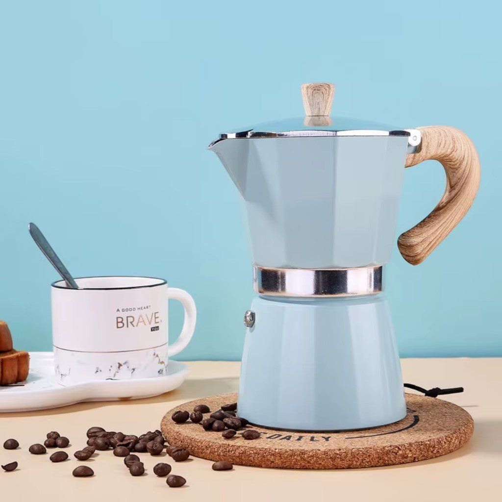 Stovetop Espresso Maker High-Pressure Extraction Food-Grade Aluminium Two Sizes
