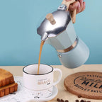 Stovetop Espresso Maker High-Pressure Extraction Food-Grade Aluminium Two Sizes