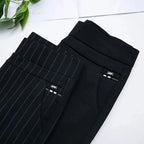 Straight Trousers Elastic High Waist Comfortable Fit