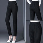 Straight Trousers Elastic High Waist Comfortable Fit