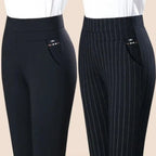 Straight Trousers Elastic High Waist Comfortable Fit