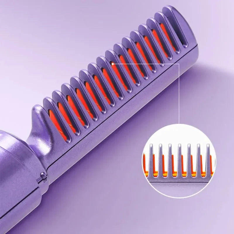 Straightening Brush Cordless USB Rechargeable Ceramic Coating