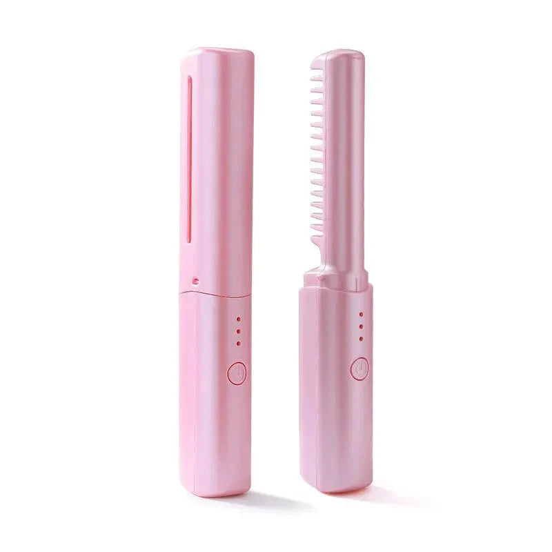 Straightening Brush Cordless USB Rechargeable Ceramic Coating