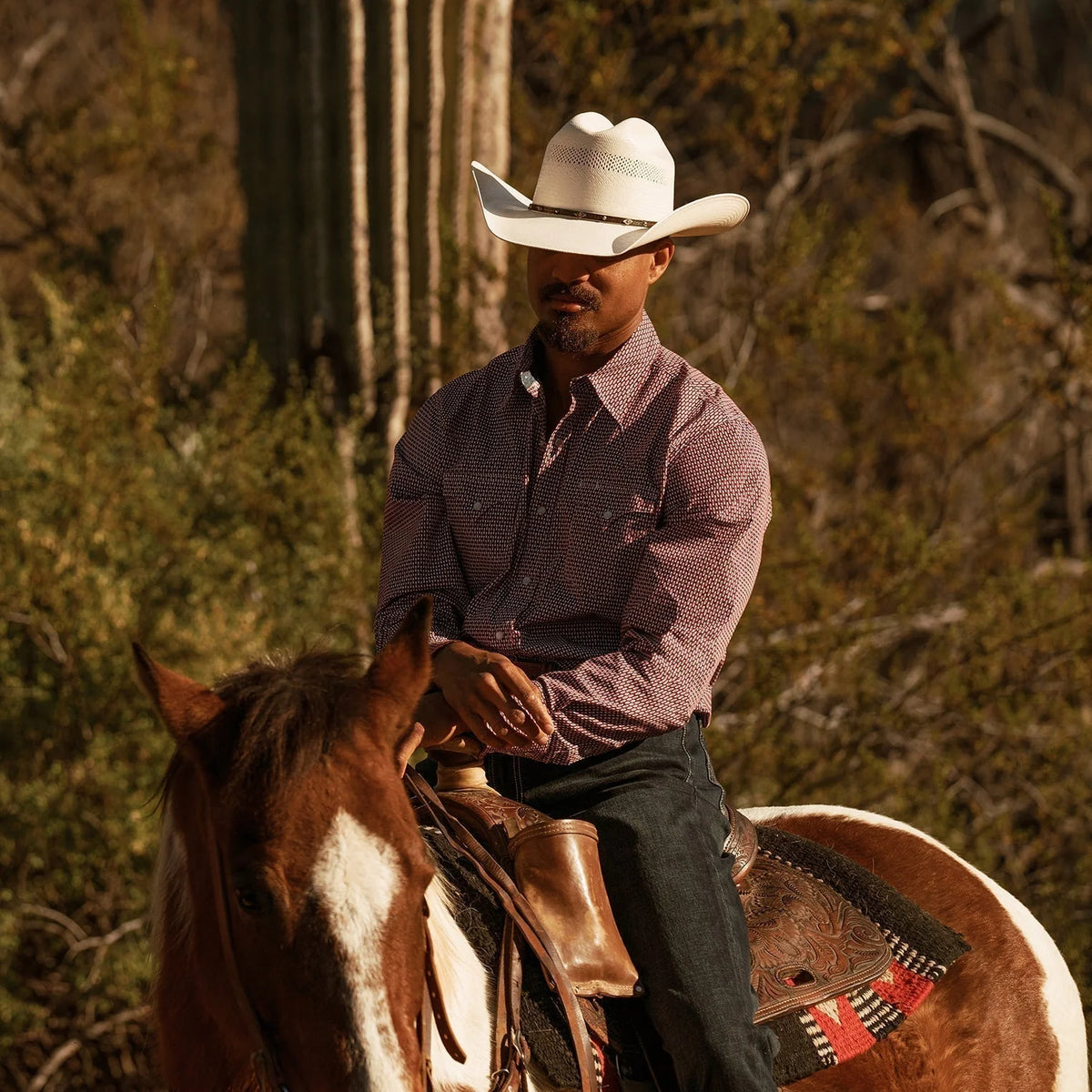 Straw Cowboy Hat Ventilated Cattleman Crown Adjustable Fit