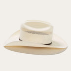Straw Cowboy Hat Ventilated Cattleman Crown Adjustable Fit