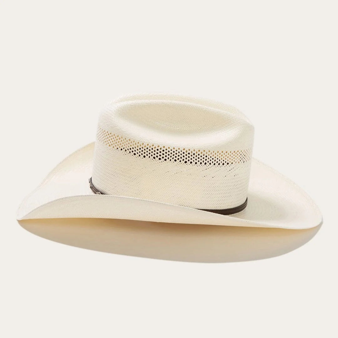 Straw Cowboy Hat Ventilated Cattleman Crown Adjustable Fit