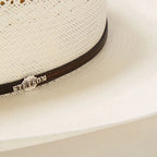 Straw Cowboy Hat Ventilated Cattleman Crown Adjustable Fit